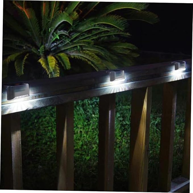 TEHAUX Solar Stair Lights Led Deck Railing Lights Eco-Friendly Outdoor Security Lighting Battery for Path