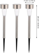 12pcs Stainless Steel Solar Outdoor Pathway Stake Lights for Yard Garden, Waterproof White LED Landscape Lighting | Lumora