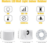Kawell 8W Modern LED Wall Sconce Light Up Down Waterproof Outdoor Wall Lamp Indoor Hardwired for Bedroom Bathroom | Lumora