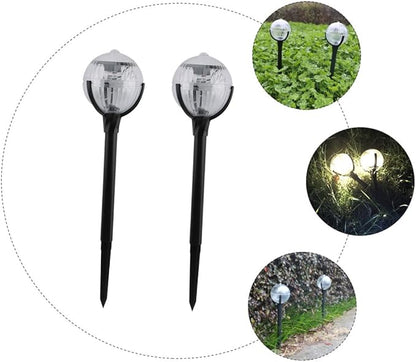 DOITOOL 2pcs Solar Lawn Lights Outdoor Garden Path LED Landscape Lamps with Color Changing Led, Solar Powered Decorative Yard Lighting for Patio and Courtyard