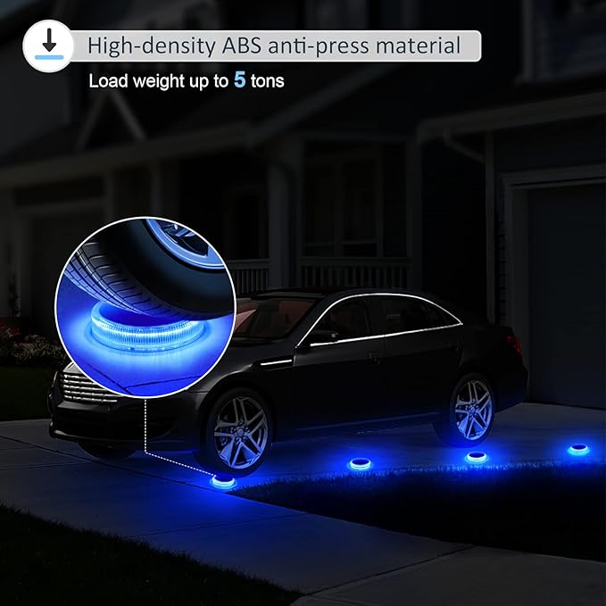 Blue Solar Deck Dock Lights Solar Powered, Step Warning Lights for Outside Driveway Sidewalk Garden Pathway Yard (4 | Lumora