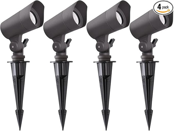 LED Landscape Lights with Connectors, 12V Low Voltage, Warm White 3000k, 4W, 175LM, Outdoor Waterproof Garden | Lumora