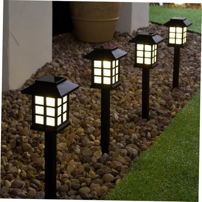 LIFKOME 4pcs Outdoor Solar Ground Lamps Solar Pathway Lights Garden Lights for Walkway Driveway Patio