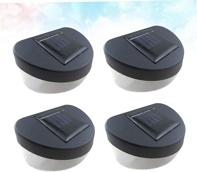 4pcs Solar Outdoor Garden Lights LED Wall Lamp for Pathway Fence and Porch Decor Black Shell with White Light Easy Installation Design