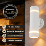 Cerdeco Modern Porch Light Outdoor Wall Lighting Cylinder Wall Sconce White Finished | Lumora