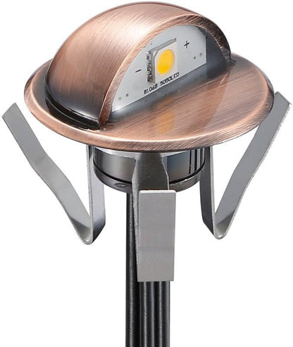 FVTLED Low Voltage LED Deck Lights kit Φ1.38 Outdoor Garden Yard Decoration Lamp Recessed Landscape Pathway Step Stair Cold White LED Lighting, Bronze