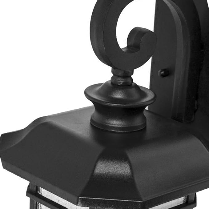 Emliviar Outdoor Wall Lights for House, 1-Light Exterior Wall Sconce Black Finish with Clear Seeded Glass, 17" | Lumora