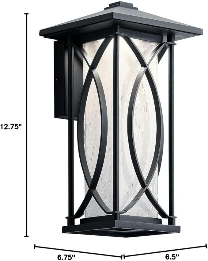 Kichler 49973BKTLED Transitional One Light Outdoor Wall Mount from Ashbern Collection in Black Finish