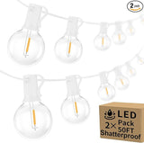 100ft Outdoor G40 LED Globe String Lights Dimmable Shatterproof Waterproof Light Strings with 52 Bulbs Connectable | Lumora
