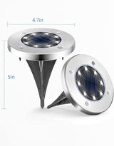 UFOND 8 Pack Solar Ground Lights, Outdoor Waterproof Garden Light Decor, Disk Solar Deck Light, Landscape Lighting | Lumora