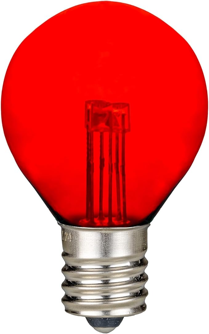 Novelty Lights 25 Pack G30 Glass LED Globe Bulbs, String Light Replacement Bulbs, E12 Candelabra Base, Energy | Lumora