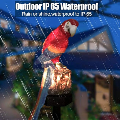 Uonlytech Solar Parrot Garden Light LED Solar Powered Outdoor Yard Lamp Decorative Landscape Light Pathway Patio Driveway