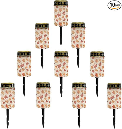 Autumn Maple Leaves Solar Lights Outdoor Waterproof Solar Garden Landscape Lighting for Outside Solar Stake Lights,Lantern Decoration for Yard Patio,Wall Light Auto On/Off
