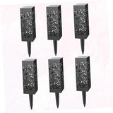 6pcs Solar Lawn Ground Plug Lights Hollow-Out Design Warm White Outdoor Garden Landscape Lamps for Patio Courtyard | Lumora