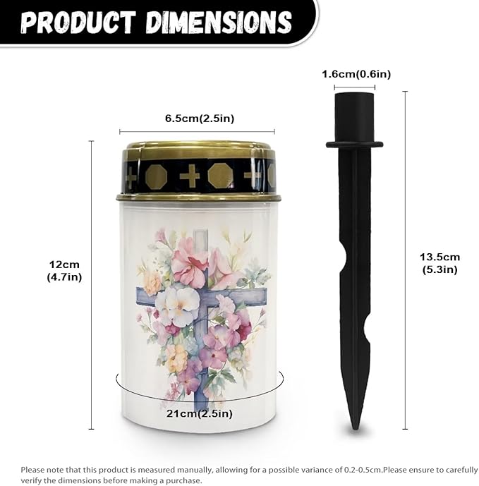 Crucifixion Solar Lights Outdoor Cemetery Floral Be Still and Know That I am God Cemetery Solar Lights Solar Lights Grave Decorations for Cemetery Dad