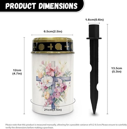 Crucifixion Solar Lights Outdoor Cemetery Floral Be Still and Know That I am God Cemetery Solar Lights Solar Lights Grave Decorations for Cemetery Dad