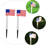 2pcs Solar LED American Flag Garden Lawn Path Lights Outdoor Solar Ground Plug Lamps for July 4th Independence Day | Lumora