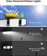 Lepro Bundle - Solar Flood Light 3 Adjustable Heads & 50 ft Outdoor String Lights 25 LED G40 Edison Bulbs String | Lumora