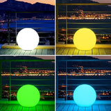 16-inch LED Globe Orb Light, Rechargeable Glowing Ball Light w/Remote, Dimmable RGB Color - Outdoor Wall Light | Lumora