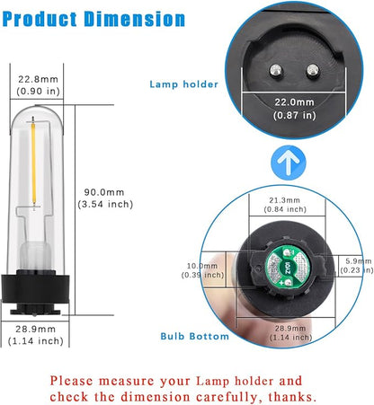 Solar Light Bulb Replacement May Fit Hampton Bay Solar Light 3V Warm White Solar Lightbulb Outdoor Indoor for Yard Garden Pathway, 2 Pack