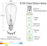 10Ft Outdoor String Lights Waterproof with 10 Pack E17 Edison Replacement Light Bulbs for Patio, Garden, Porch | Lumora