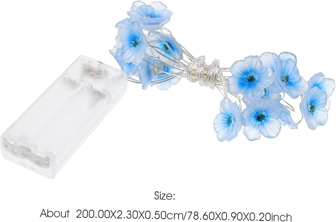 1set Led Battery Peach Blossom String Lights Flower Shaped Lamps Decorative Outdoor String Lamp for Garden Party | Lumora