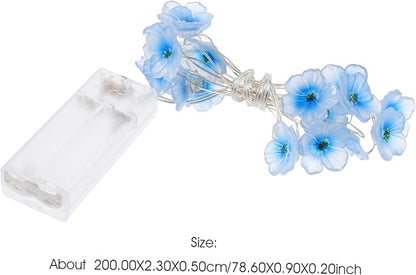 1set Led Battery Peach Blossom String Lights Flower Shaped Lamps Decorative Outdoor String Lamp for Garden Party Wedding and Home Decor Lightweight