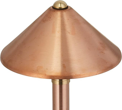 VOLT Conehead 12V Copper Path Light (7" Shade, 25" Tall) for Low Voltage Landscape Lighting on Outdoor Pathway, Walkway, Garden, Driveway or Patio