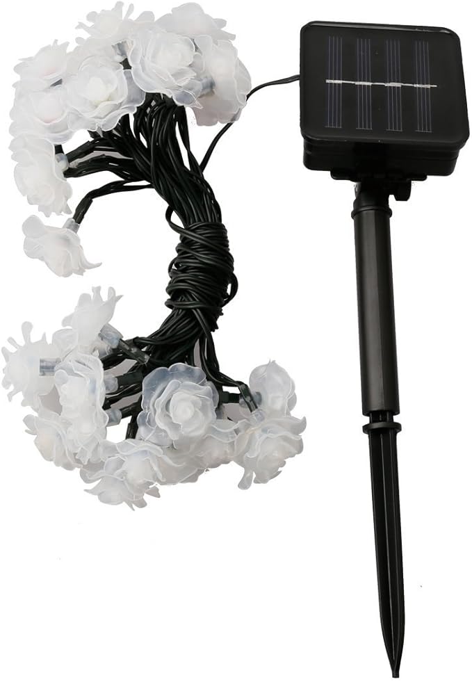 Hann® 30 LEDs Solar String Landscape Lights 20FT Romantic Rose Solar LED Patio String Waterproof Christmas Lights Outdoor Solar Powered Lamp for Garden Yard Home Christmas Tree (30 LED Rose Red)