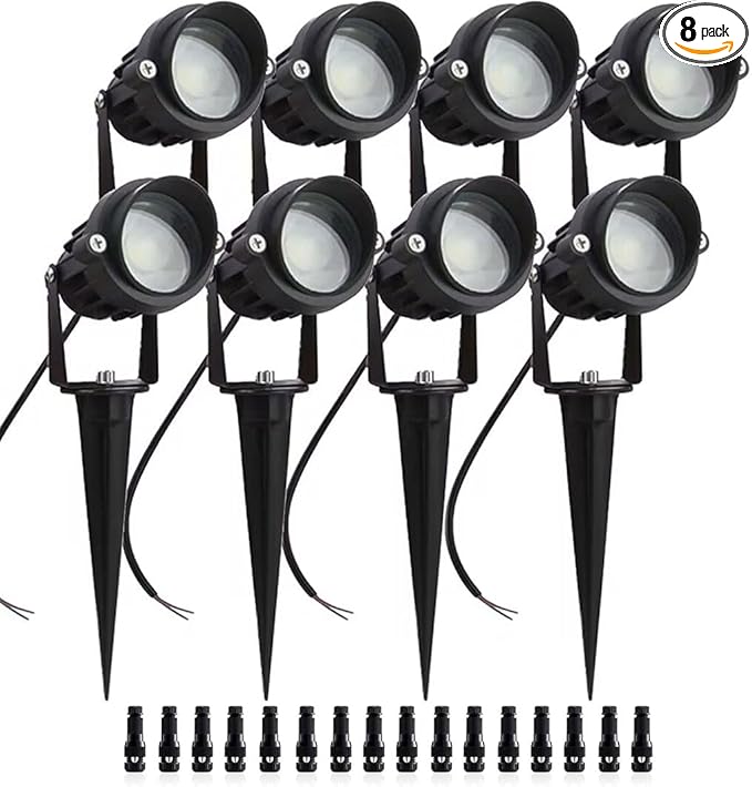8Pack 5W Low Voltage Landscape Lights with Connectors Outdoor Lighting 24V AC/DC Focusing Lens LED Landscape | Lumora
