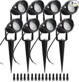 8Pack 5W Low Voltage Landscape Lights with Connectors Outdoor Lighting 24V AC/DC Focusing Lens LED Landscape | Lumora