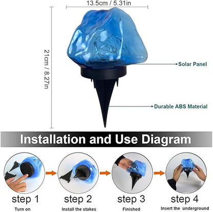 anso Solar Garden Lights Outdoor Landscape Pathway Garden Yard Waterproof LED Lamp (Purple)