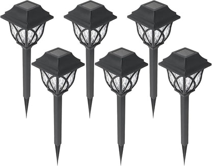 6 Pack Solar Lights Outdoor for Garden Pathway Walkway Driveway Yard Lawn Landscape Lighting (Warm White)