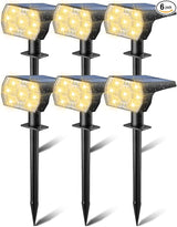 Kaxiida Solar Lights Outdoor Waterproof IP68, 3 Lighting Models Solar Powered Spot Lights Outdoor, 56LED Light Dusk | Lumora