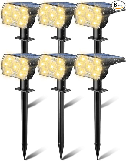 Kaxiida Solar Lights Outdoor Waterproof IP68, 3 Lighting Models Solar Powered Spot Lights Outdoor, 56LED Light Dusk to Dawn for Yard Patio Garden Pathway Landscape Lighting