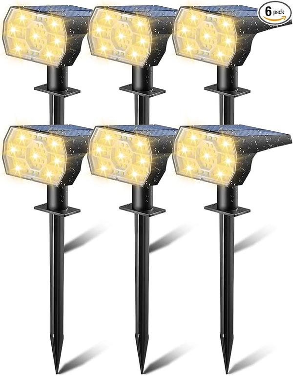 Kaxiida Solar Lights Outdoor Waterproof IP68, 3 Lighting Models Solar Powered Spot Lights Outdoor, 56LED Light Dusk | Lumora