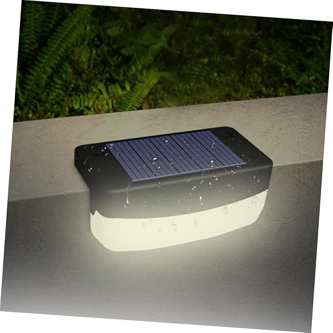 NUOBESTY 2pcs Solar Stair Lamps Outdoor Decks Light for Garden Weather-Resistant LED Step Lights for Fence Handrail Patio Pathway