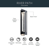 Kichler River Path 23" LED Outdoor Wall Light in Textured Black, 1-Light Contemporary Exterior Wall Sconce with | Lumora