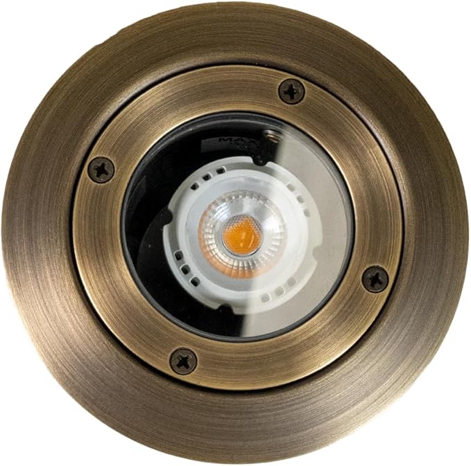 VOLT 12V Waterproof IP68 Mini Well Light with Brass Top (Bronze) for Low Voltage Landscape Lighting of Pathway | Lumora