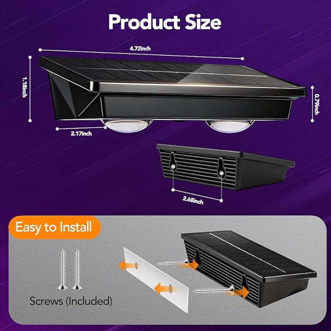 Solar Fence Lights Outdoor,8 Pack Waterproof LED Solar Powered Deck Light with Ultra Bright LED | Lumora