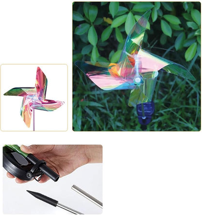 Ulalaza 2PCS Garden Solar Lights Multi-Color Changing 4 LED Flower Stake Light Decorative Landscape Lawn Yard Outdoor Lights Length 72mm/3inch