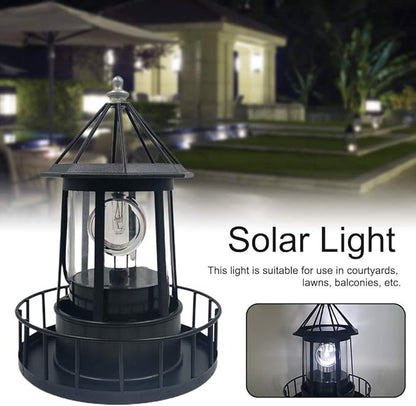 EKDJKK LED Solar Powered Lighthouse, 360 Degree Rotating Lamp Waterproof Light Decorative, Garden Smoke Towers, Statue Lights for Outdoor Garden Courtyard Decoration