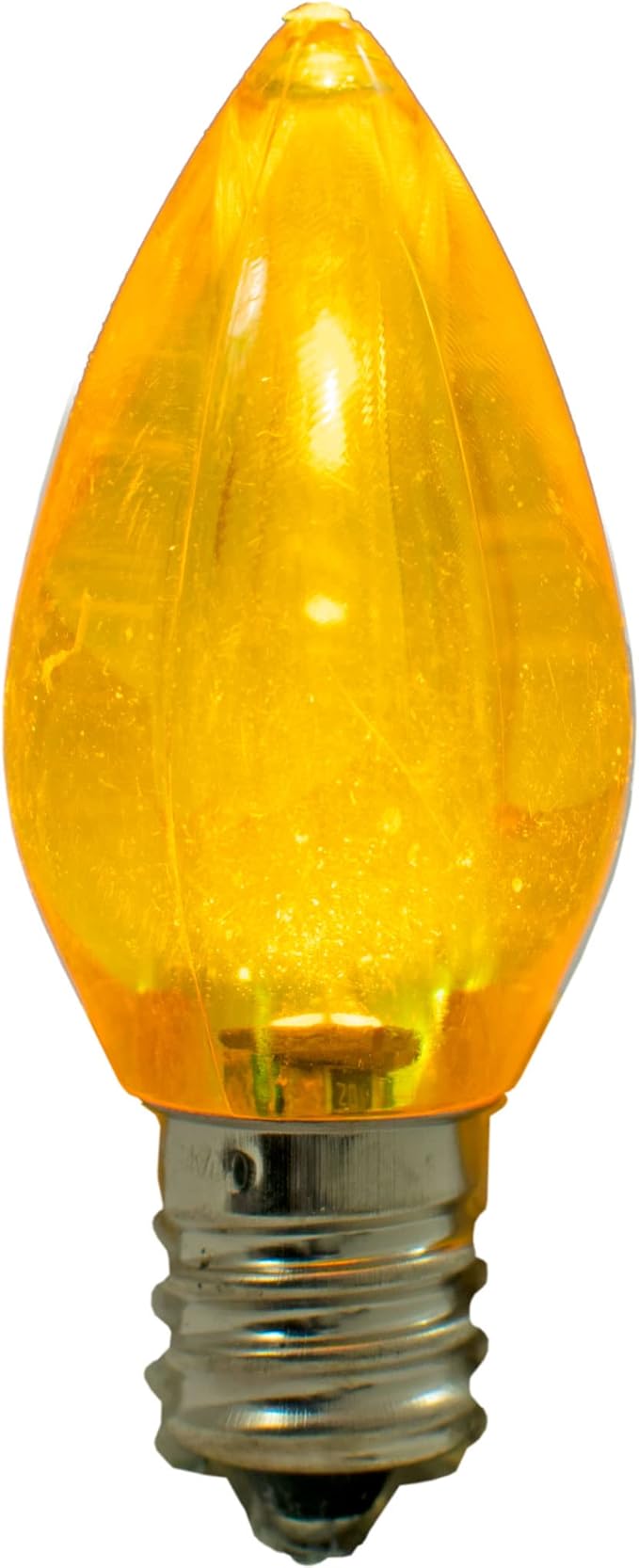 LED Christmas Outdoor Light Bulbs C7 C9 Twinkle Blinking Candelabra Style Replacement Box of 25 (Transparent Yellow, C7)
