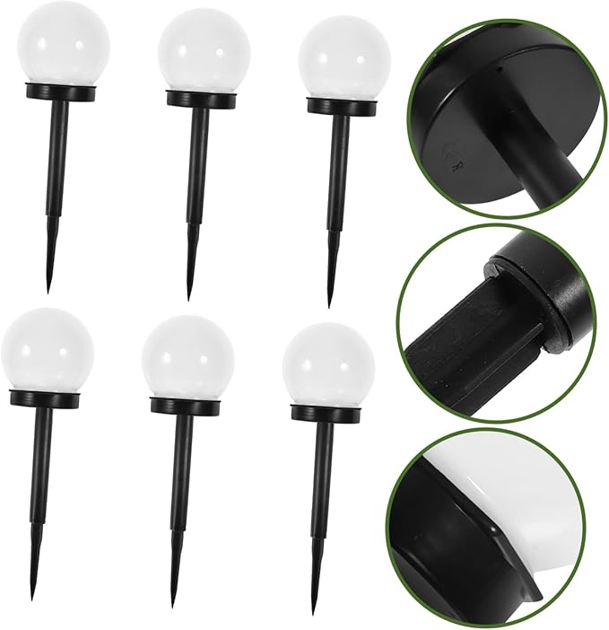 6pcs Solar Lawn Globe Lights Outdoor Garden Courtyard Lighting Tool Warm Solar Pathway Lights for Walkway Decor