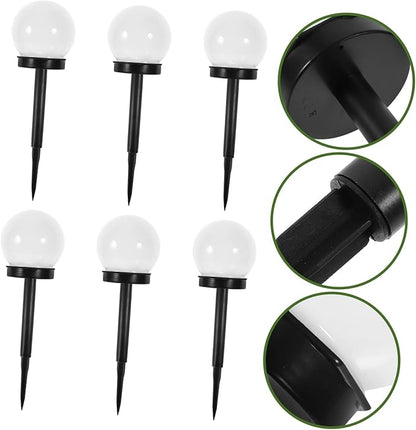 6pcs Solar Lawn Globe Lights Outdoor Garden Courtyard Lighting Tool Warm Solar Pathway Lights for Walkway Decor