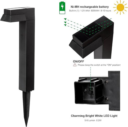 Glitzhome Solar Ground Lights Outdoor Waterproof 6 Pack Solar Garden Lights for Walkway Yard Backyard Lawn Landscape Decorating
