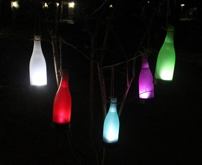 Solar Bottle Light Lamp Solar Powered Wine Bottle Lights Hanging Wine Bottle Landscape Lights for Outdoor Garden Yard Lawn Party Courtyard Patio,Pack of 5