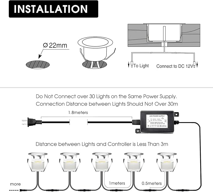 Low Voltage LED Deck Light Kit Stainless Steel Waterproof Recessed Wood Decking Stairs Garden Yard Patio Decor Lamp | Lumora