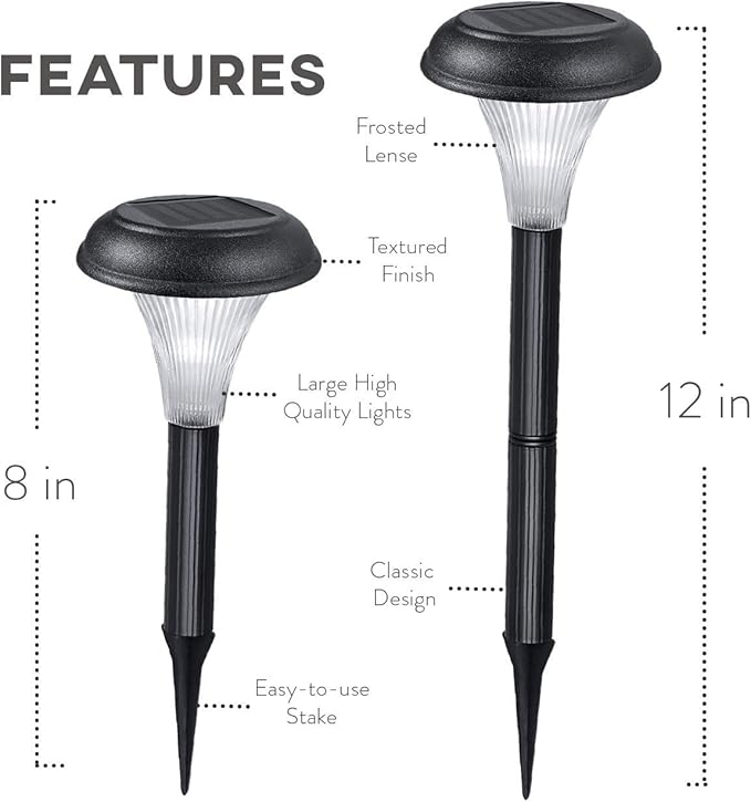 GardenBliss Best Solar Lights for Outdoor Pathway, 10 Brightest Light Set for Walkway, Patio, Path, Lawn, Garden | Lumora