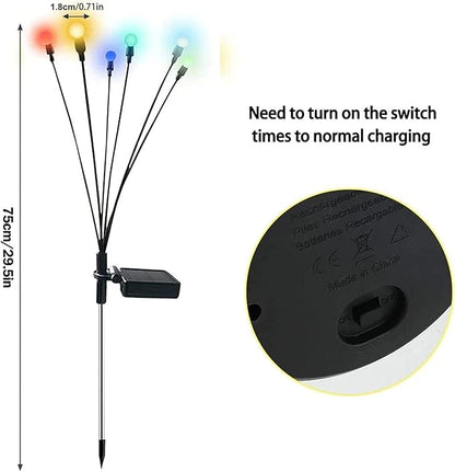 Solar Garden Lights Solar LED String Lights Firefly Solar Lights Outdoor Waterproof Firefly Solar Pathway Lights, Solar Stake Lights Outdoor Garden Decoration Garland Lights Camping Lights Solar Light